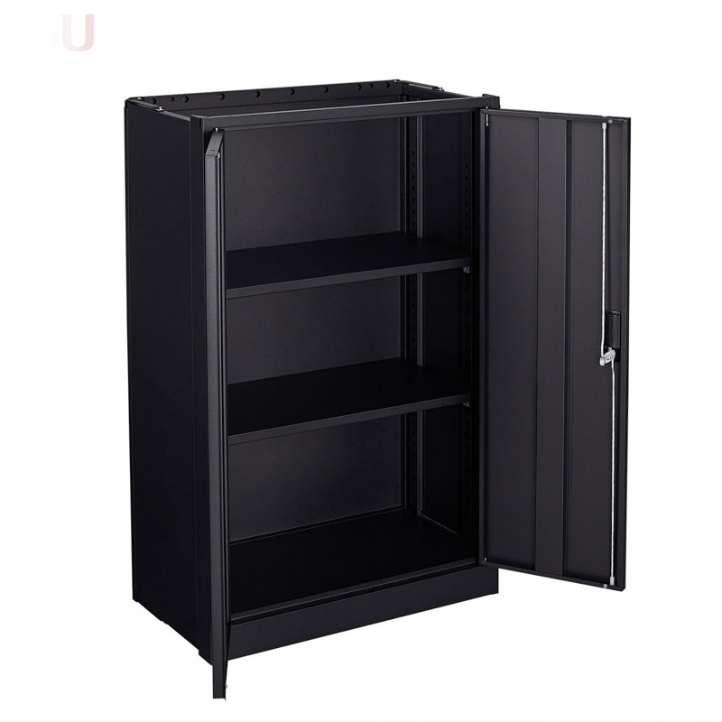 Durable Metal Storage Cabinet With Locking Doors, Adjustable Shelves, And Easy-Folding Design For Home, Office, School, And Garage