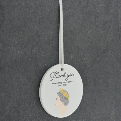Thank You Mature Circle Shaped Ceramic Ornament