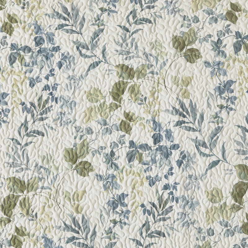 Ensemble de courtepointe Rosewood, Feuille bleue, Courtepointe grand + 2 couvre-oreillers standard