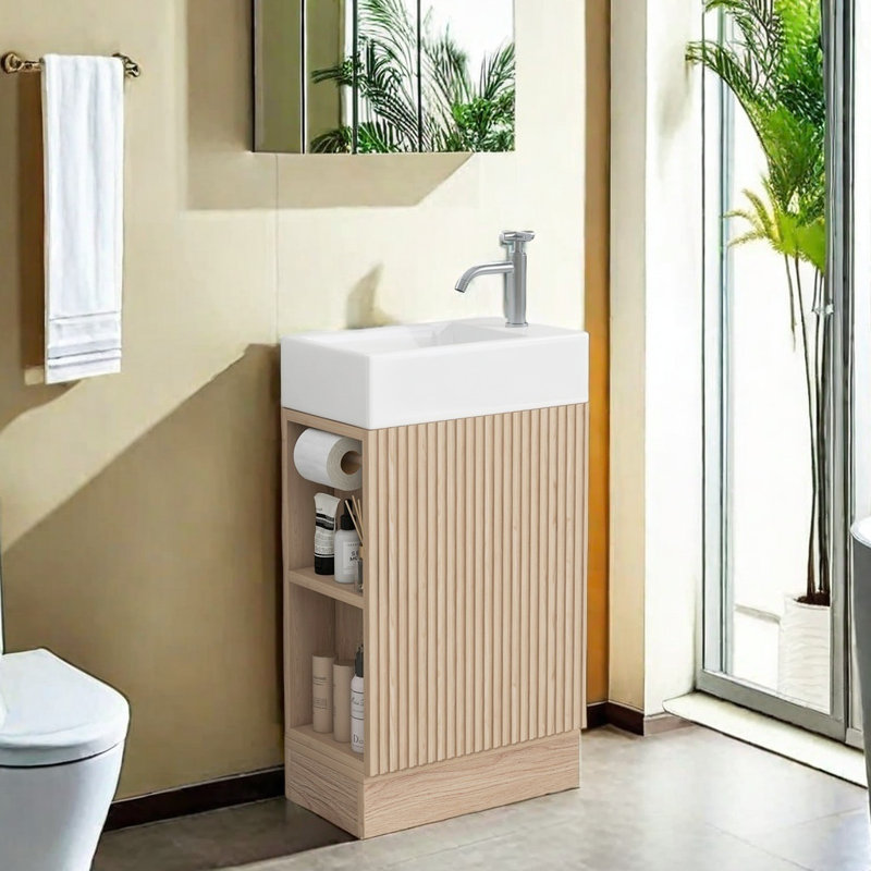 Base de meuble-lavabo simple 18,6 po seulement, Brun