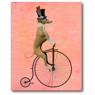 Whimsical Dog Painting Print on Wrapped Canvas