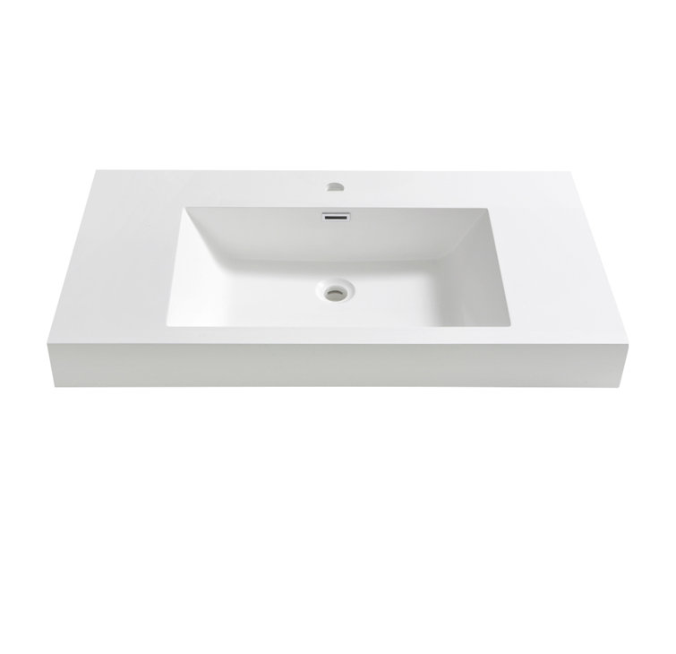 Nano FVS8005WH 40" Rectangular Drop-In Bathroom Sink with Overflow