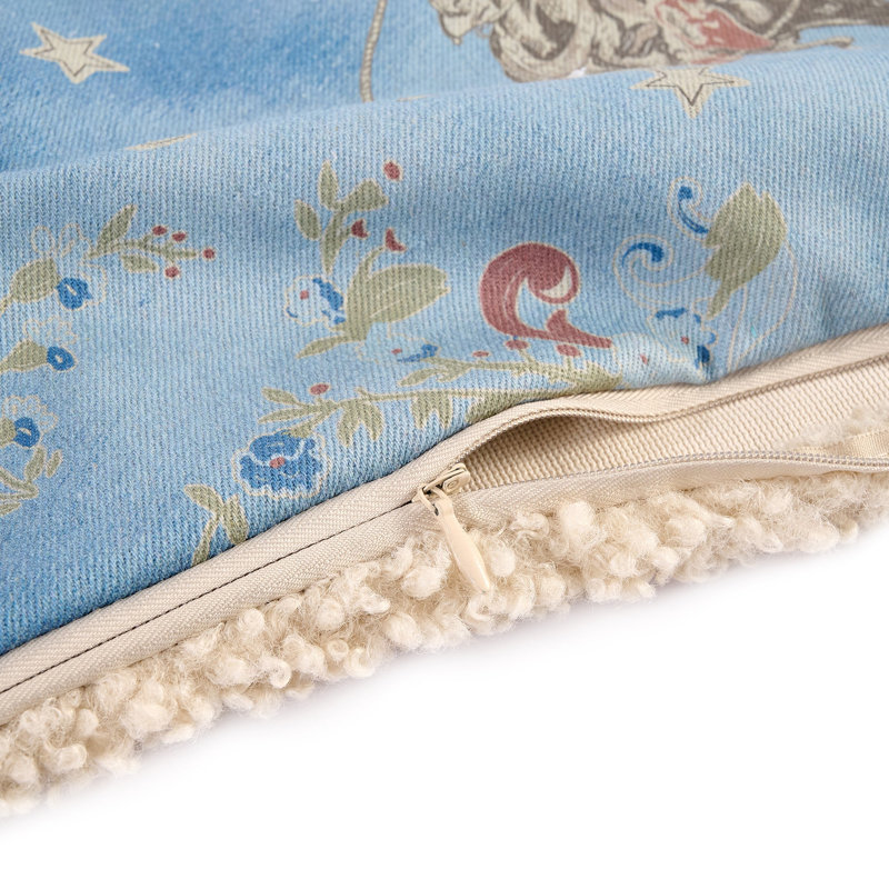 Tasha Polizzi for Paseo Road Teddy-Backed Soft Boucle Reverse Western Throw Pillow, Lee Western Denim