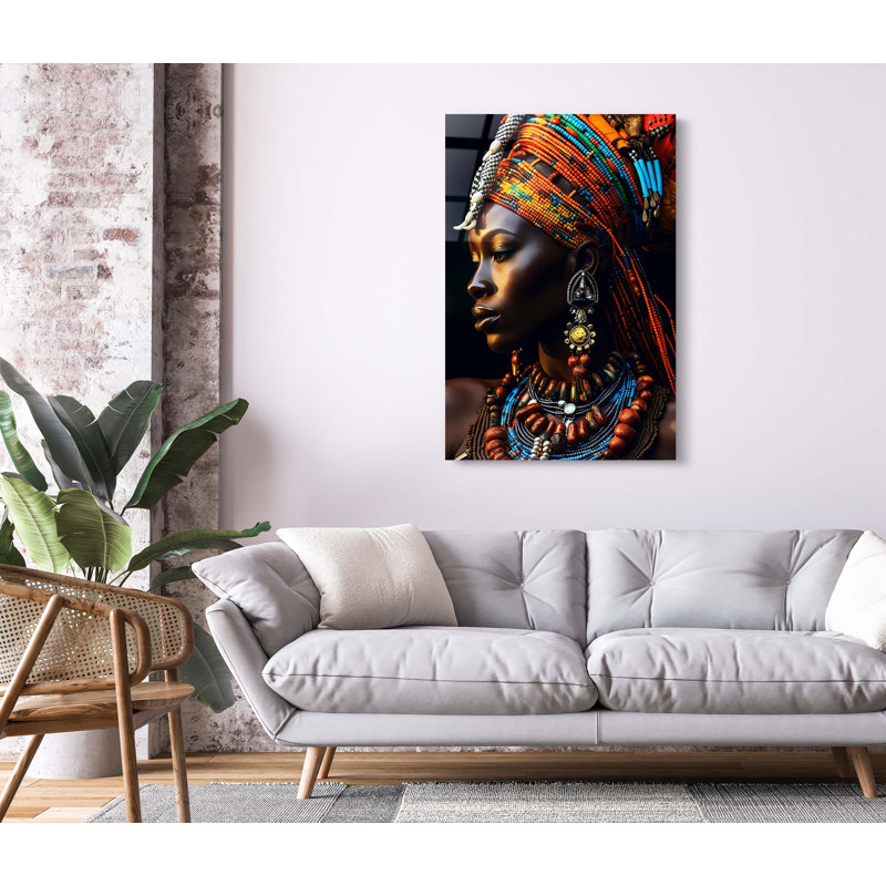 " African Queen Beads ", 36" H x 24" W x 1" D