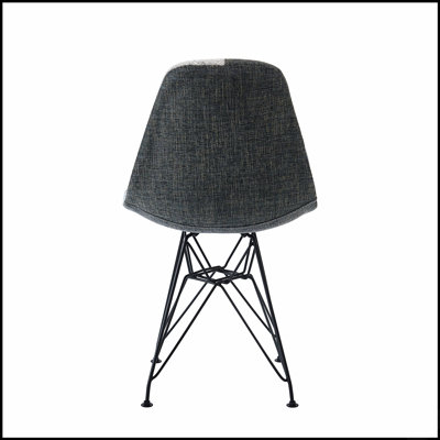 Ensemble de 2 chaises d'appoint style bohémien en patchwork avec pieds chromés et motif géométrique, sièges confortables pour intérieurs modernes