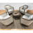 Antora 4-Piece Occasional Table Set in Modern Natural Finish on Solid Wood