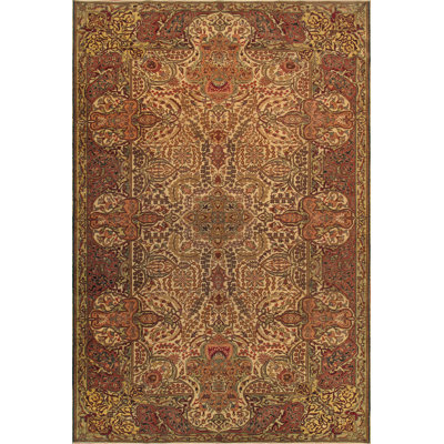 Tapis ivoire / rouille en laine One-of-a-Kind Anique Kysery