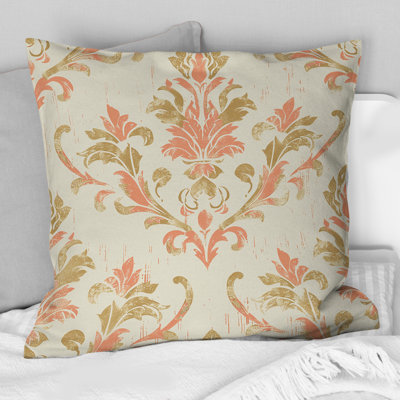 Pink Gold Flowers II - Country Pillow