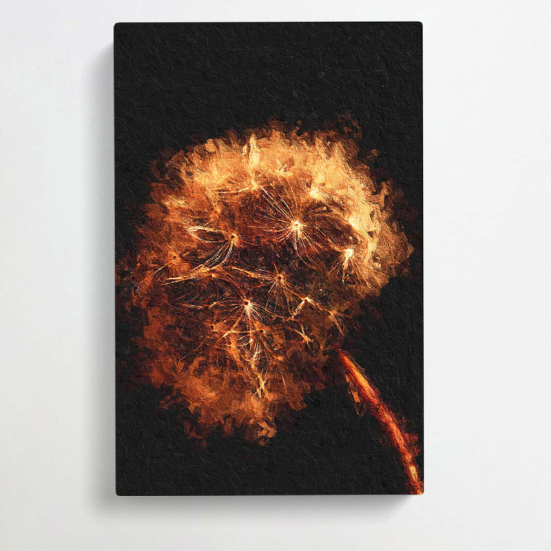 Dandelion Puff In Abstract by Fujishima Takeji - Wrapped Canvas Painting, 60cm H x 40cm W x 3cm D