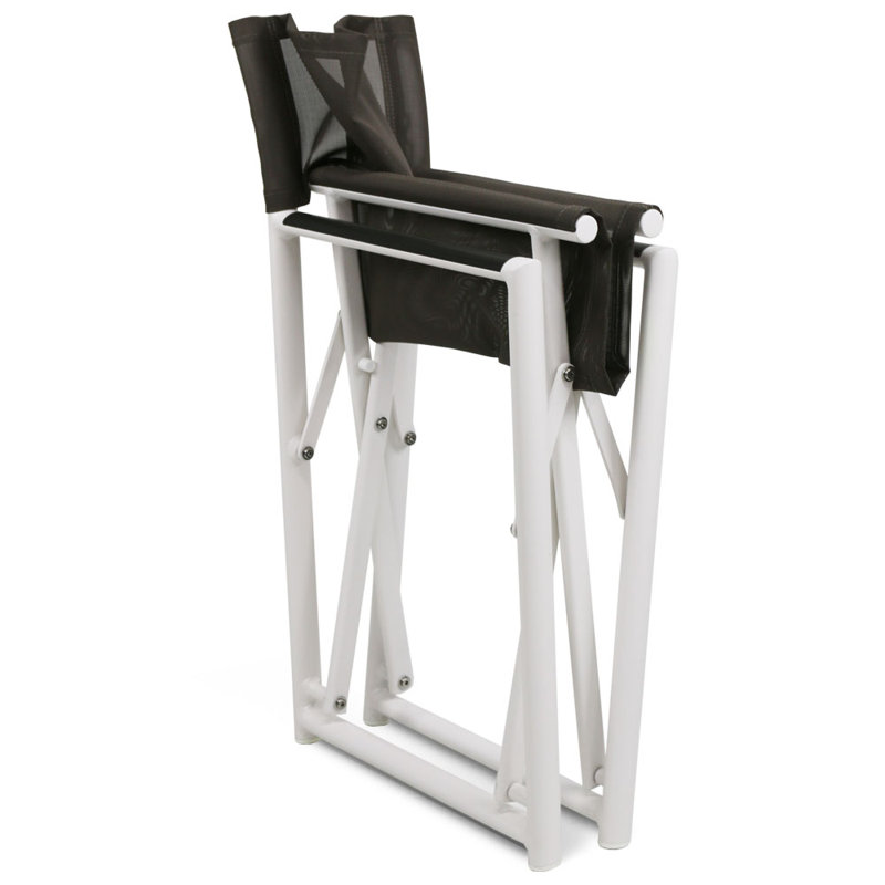 Campaign Folding Armchair, White/Taupe