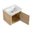 Meuble-lavabo mural 60 po avec lavabo en céramique et tablettes de rangement et 2 portes à fermeture en douceur, emballage KD, contreplaqué-125514760