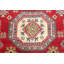 Tapis unique en laine noué à la main style Kazak rouge de 6 pi 8 po x 9 pi 10 po Geroskipou