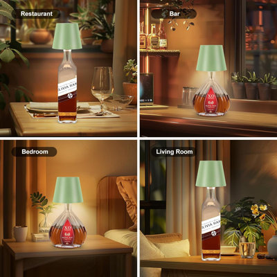 Lumière DEL pour bouteille sans fil avec gradation continue de 3 couleurs, lampe de bouteille de vin tactile rechargeable pour la décoration intérieure et l'éclairage ambiant