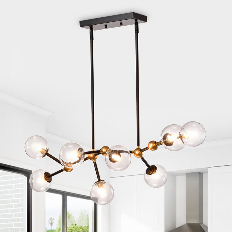 8 - Light Matte Black/Gold Kitchen Island Pendant