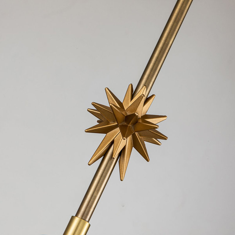 Etoile Small Aged Brass Pendant, Gold, 25.75" H x 7" W x 7" D
