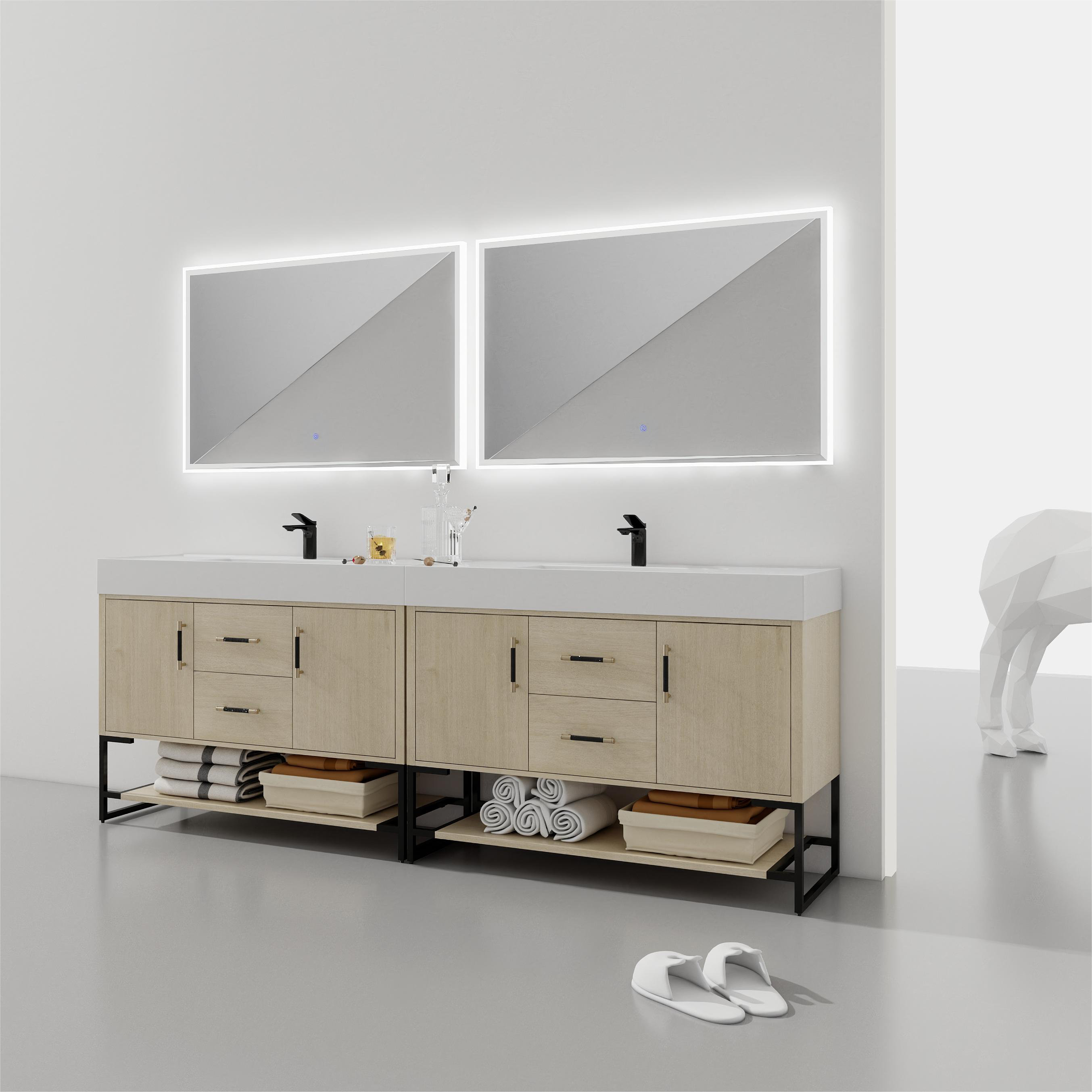Hokku Designs 96" Bathroom Vanity With Sink, Freestanding Bathroom ...