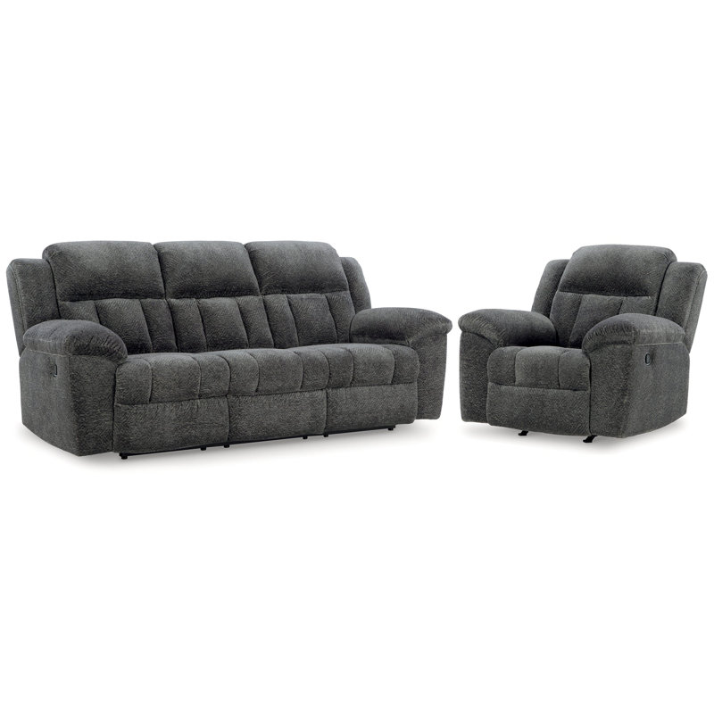 Canapé inclinable et fauteuil inclinable Frohn, Gris