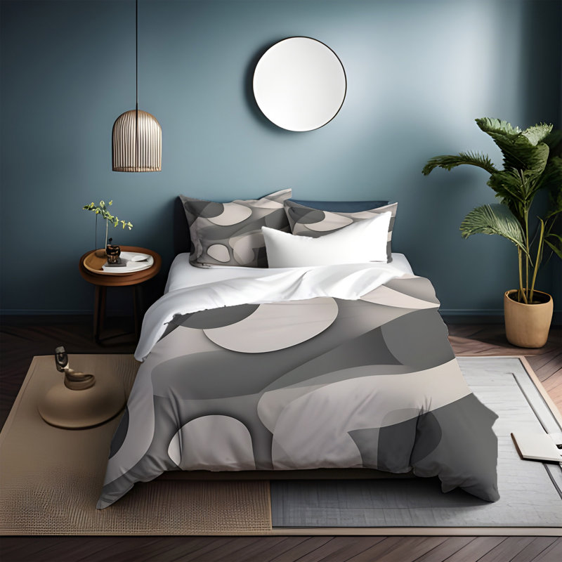 Polyester Abstract Duvet Cover, King Duvet Cover + 2 King Shams