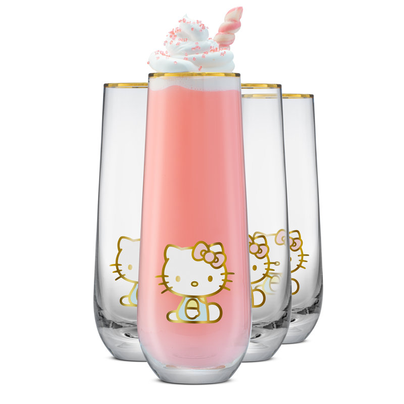 Hello Kitty® And Friends 9,4 oz Ensemble de flûtes en verre borosilicaté sans plomb