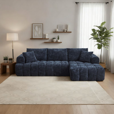 Canapé modulaire rembourré en L 3 pièces avec deux coussins Classic