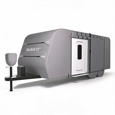 Housse de luxe toutes saisons pour roulottes, imperméable et résistante aux UV, avec sangles coupe-vent, housses de pneus et sac de rangement.