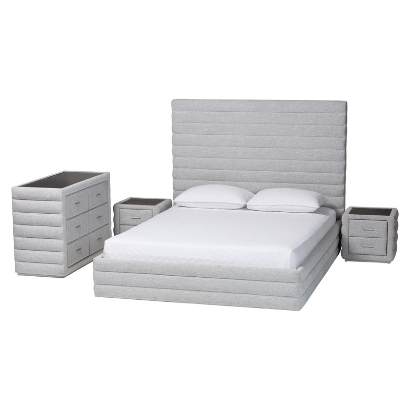 Ensemble de chambre à coucher 4 pièces Attina Baxton Studio, Très grand