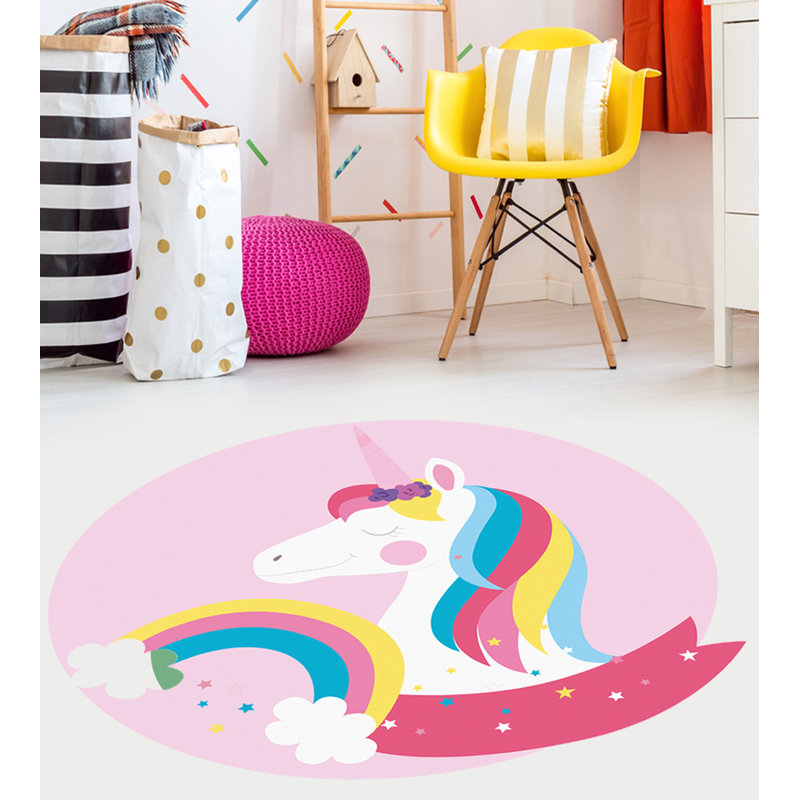 Round Camodeca Vinyl Machine Printed Area Rug, Round 200cm
