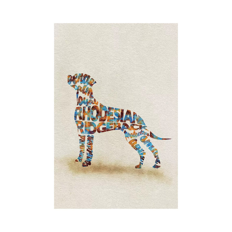 Rhodesian Ridgeback by Ayse Deniz Akerman - Wrapped Canvas Print, 20.32 cm H x 30.48 cm W