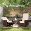 Fauteuil inclinable pivotant extérieur, fauteuil de patio inclinable réglable en osier résistant aux intempéries, blanc crème