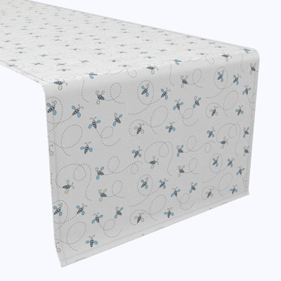 Table Runner, 100% Cotton, 16X72", Buzzing Bees