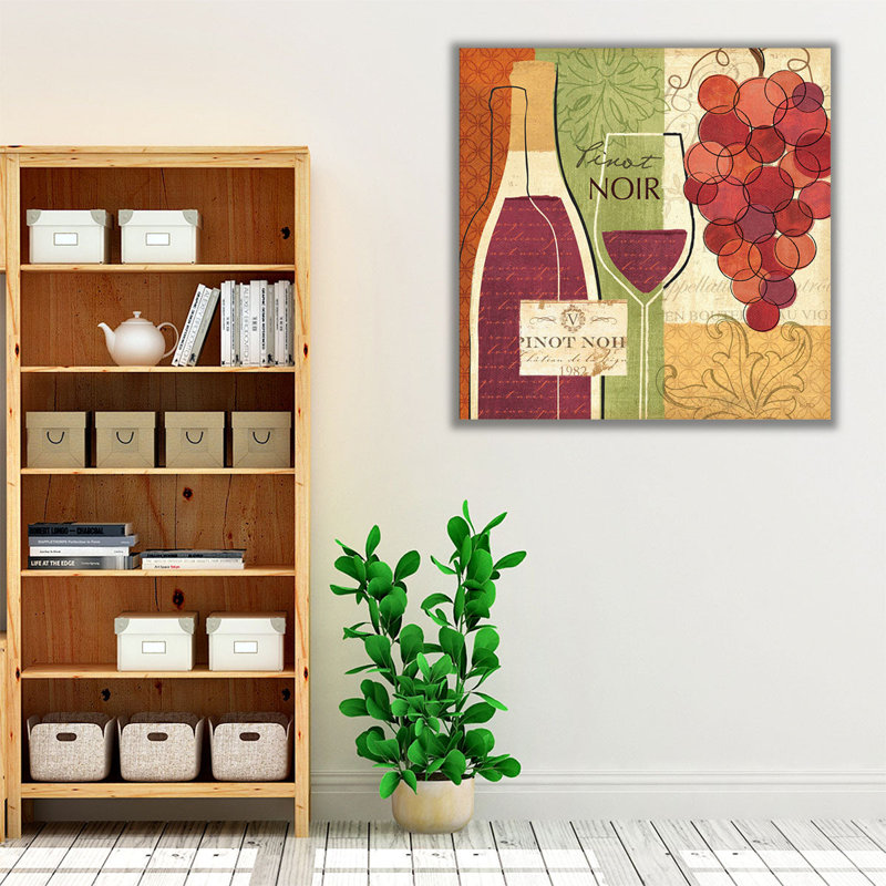 «Wine and Grapes I», reproduction d'art sur toile, H 40 po x l 40 po