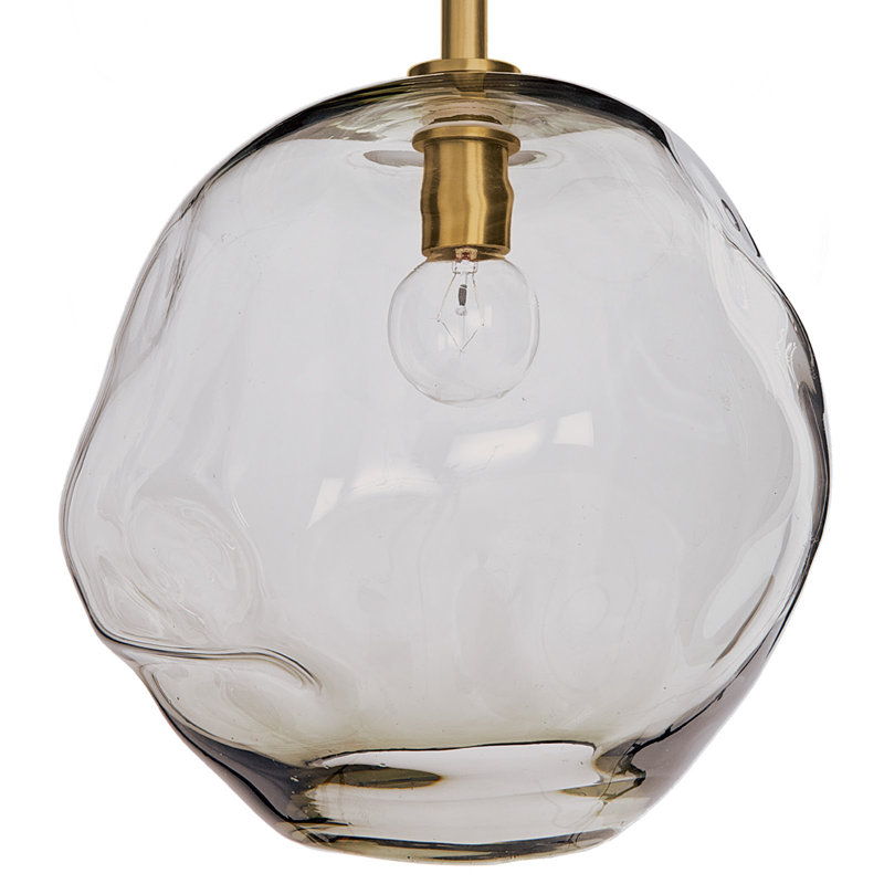 Molten Pendant with Smoke Glass, 54.75" H x 9" W x 9" D