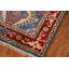 Tapis indien bleu à motif géométrique 3x5