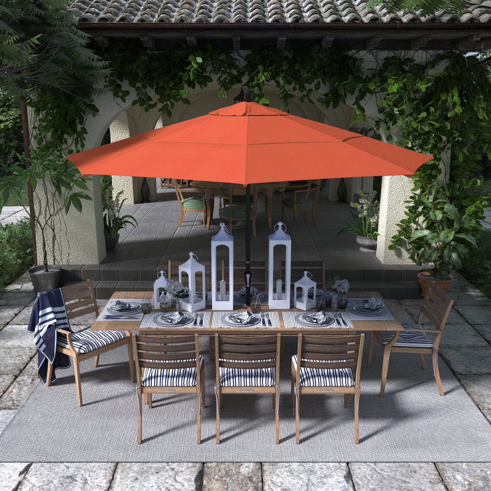 132'' Outdoor Umbrella, Sunset Performance