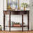 Farmhouse Half Moon Console Table With Drawer & Shelf,Sofa Table For Entryway,Living Room, Hallway And Foyer-128993959