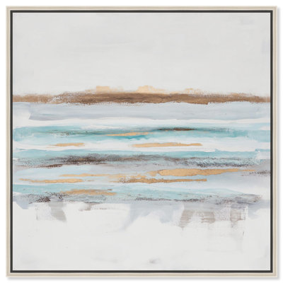 «Baraquas I», art abstrait bleu par 