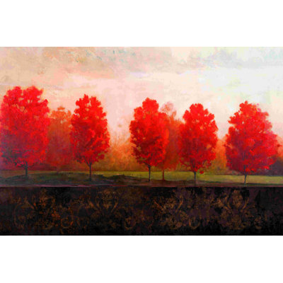Red Trees - Wrapped Canvas Painting