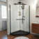 Prism 42" W x 42" D x 74.75" H Frameless Neo-Angle Reversible Shower Kit with Towel Bar and Base Included