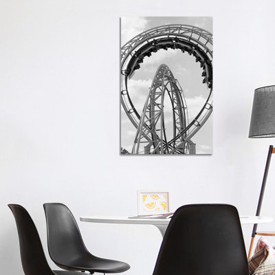 1970s Roller Coaster Amusement Park Ride - Wrapped Canvas Print