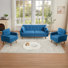78" W Sofa With 2 Armchair Accent Chair Tufted Upholstered Living Room Set