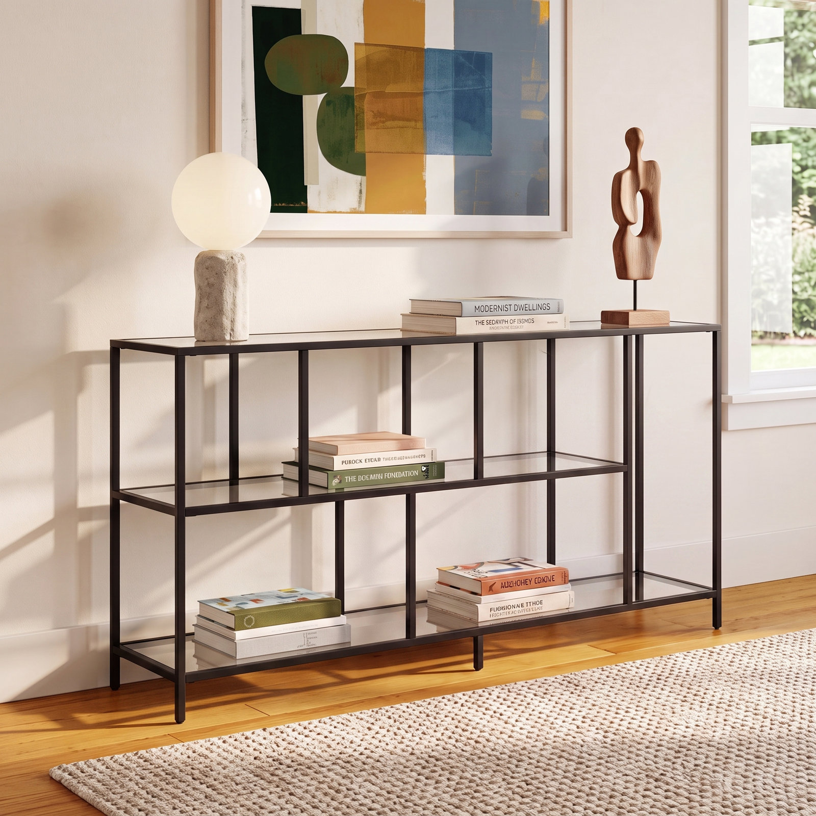 Anishia 52'' Console Table, Blackened Bronze