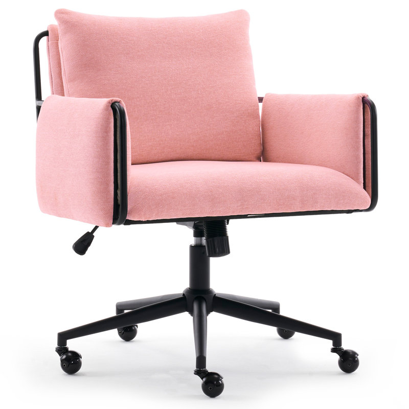 Arianna Height Adjustable Boucle Fabric Office Task Chair, Antique Brass, Beige