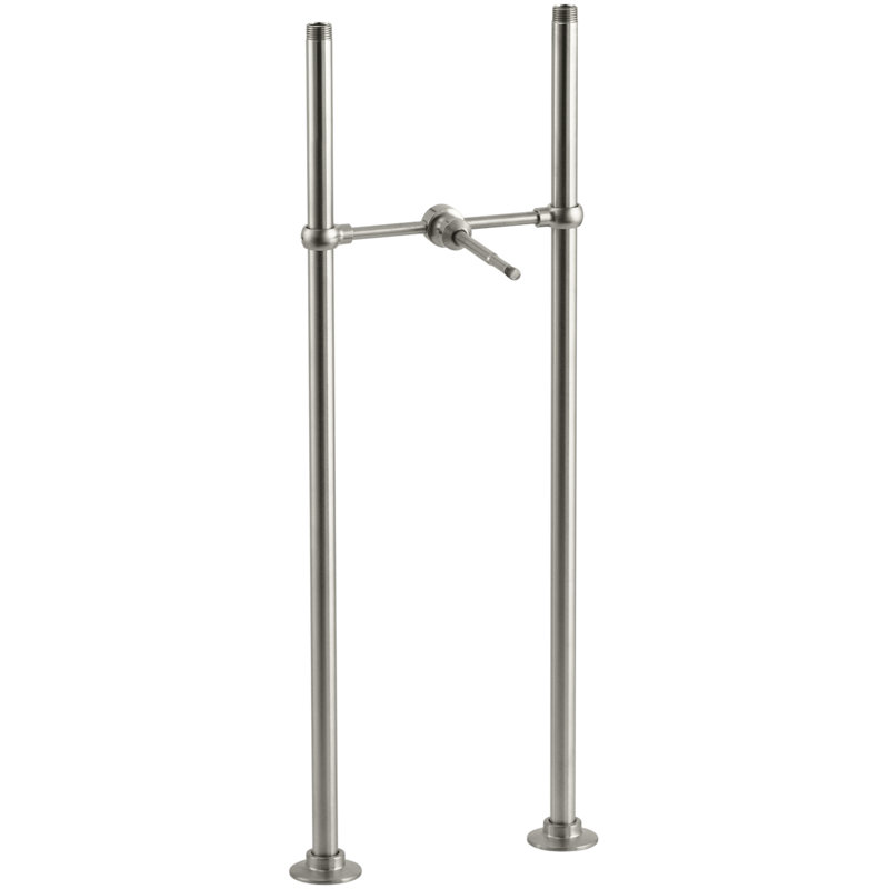 Antique Riser Tubes and Cross Connection, Long, Vibrant Brushed Nickel