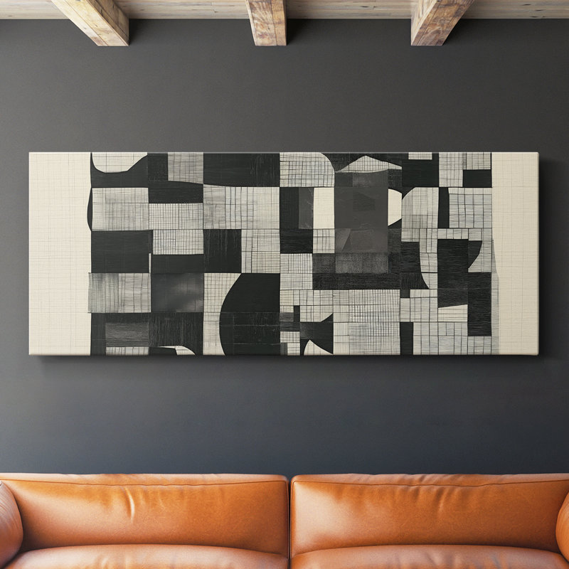 Toile tendue avec châssis en forme de V # 9 Abstract Series, H 20 po x l 50 po