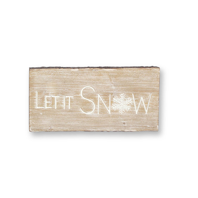 Ensemble de 2 plaques de MDF Let It Snow and Ski