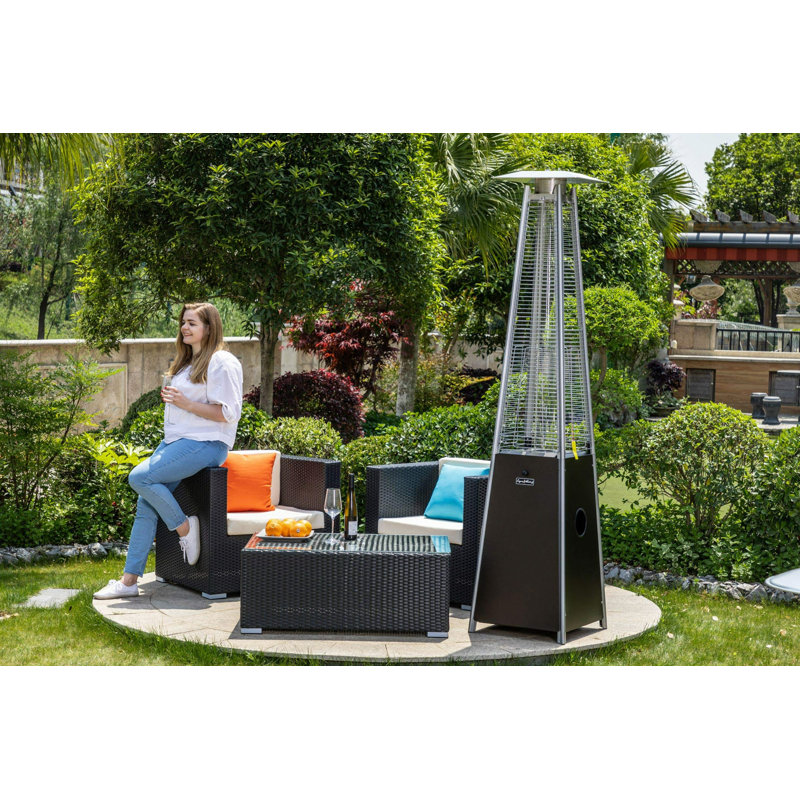 Chauffe-terrasse en tube de quartz et moka, Brun