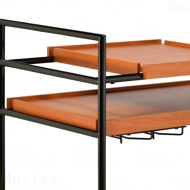 Serving Cart With Stemware Rack