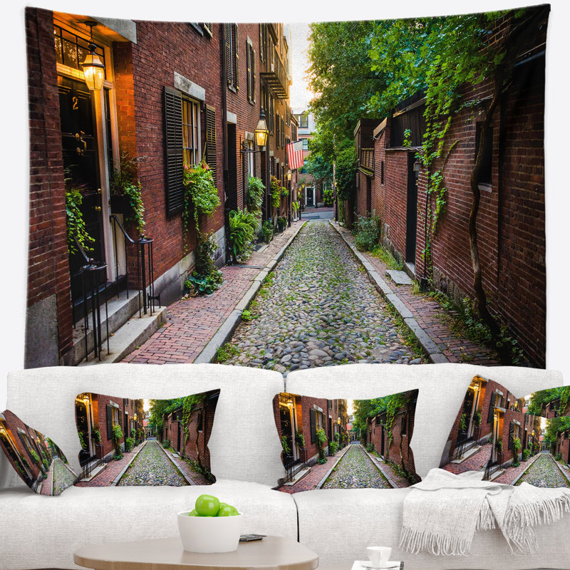 Paysage, rue Acorn, tapisserie du Massachusetts, H 32 po x l 39 po