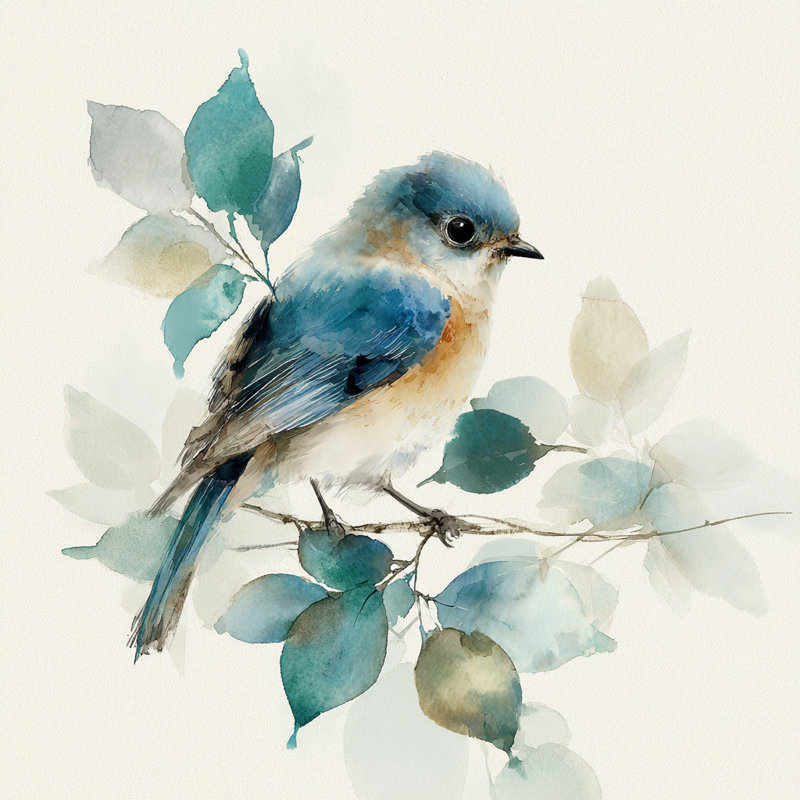 «Soft Gaze», reproduction d'art aquarelle d'oiseau