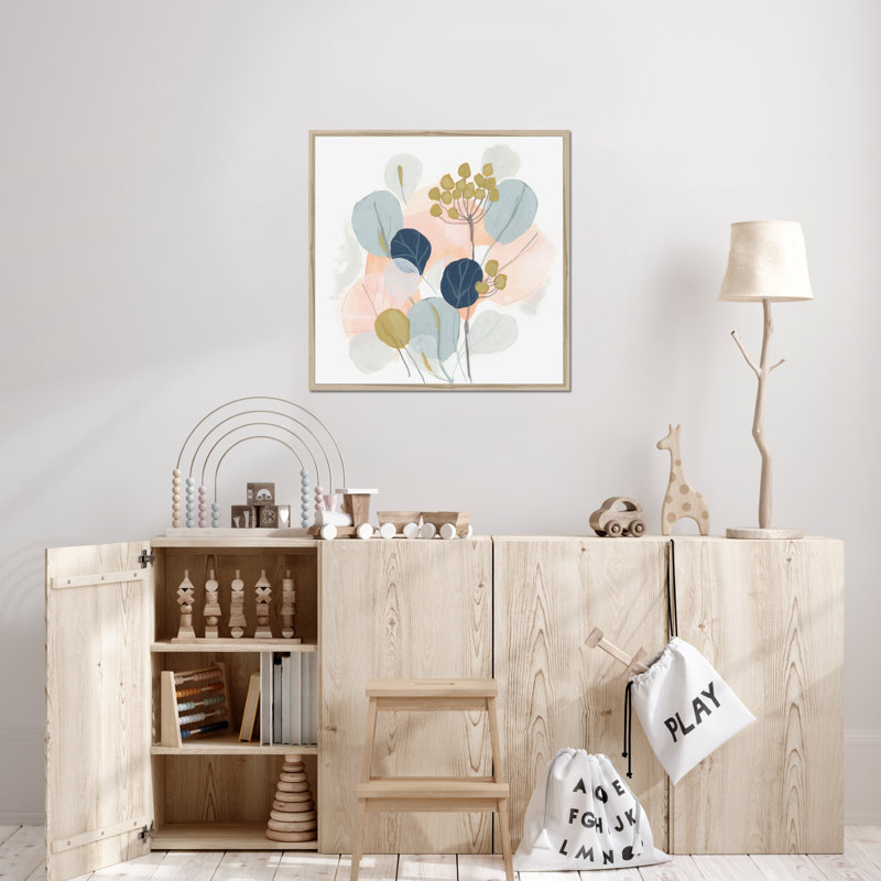 Floral Mazurka IV 1 Piece Painting, 80cm H x 80cm W x 2.3cm D, Natural Wood Framed Paper Print